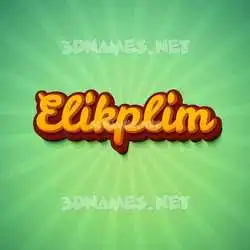 elikplim in Green Rays style - 3D name wallpaper