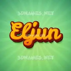 eljun in Green Rays style - 3D name wallpaper
