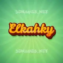 elkahky in Green Rays style - 3D name wallpaper