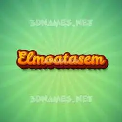 elmoatasem in Green Rays style - 3D name wallpaper