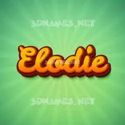 elodie in Green Rays style - 3D name wallpaper