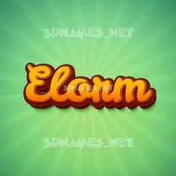 elorm in Green Rays style - 3D name wallpaper