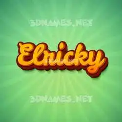 elricky in Green Rays style - 3D name wallpaper