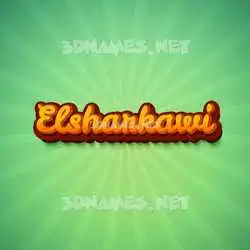 elsharkawi in Green Rays style - 3D name wallpaper