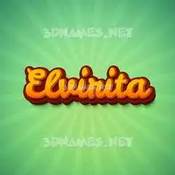 elvirita in Green Rays style - 3D name wallpaper