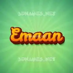 emaan in Green Rays style - 3D name wallpaper