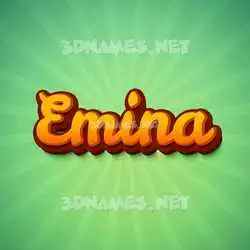 emina in Green Rays style - 3D name wallpaper