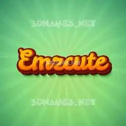 emzcute in Green Rays style - 3D name wallpaper