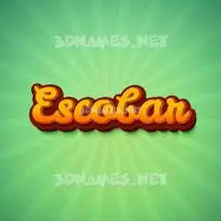 escobar in Green Rays style - 3D name wallpaper