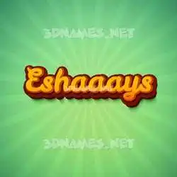eshaaays in Green Rays style - 3D name wallpaper