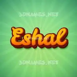 eshal in Green Rays style - 3D name wallpaper