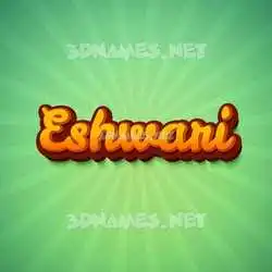 eshwari in Green Rays style - 3D name wallpaper
