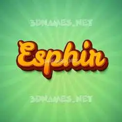 esphir in Green Rays style - 3D name wallpaper