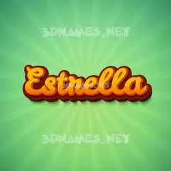 estrella in Green Rays style - 3D name wallpaper