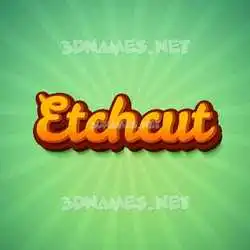 etchcut in Green Rays style - 3D name wallpaper