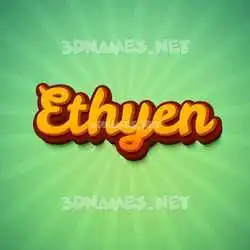 ethyen in Green Rays style - 3D name wallpaper