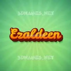 ezaldeen in Green Rays style - 3D name wallpaper