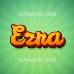 ezra in Green Rays style - 3D name wallpaper