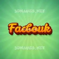 facbouk in Green Rays style - 3D name wallpaper