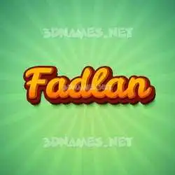 fadlan in Green Rays style - 3D name wallpaper