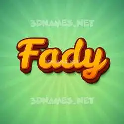 fady in Green Rays style - 3D name wallpaper