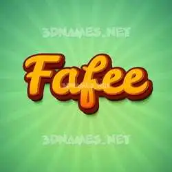 fafee in Green Rays style - 3D name wallpaper