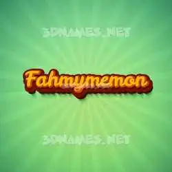 fahmymemon in Green Rays style - 3D name wallpaper