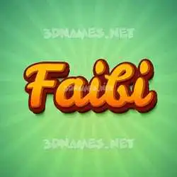 faibi in Green Rays style - 3D name wallpaper