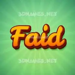 faid in Green Rays style - 3D name wallpaper