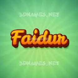 faidur in Green Rays style - 3D name wallpaper