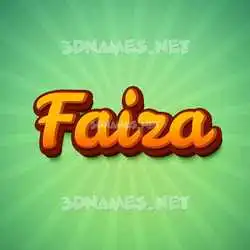 faiza in Green Rays style - 3D name wallpaper