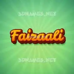 faizaali in Green Rays style - 3D name wallpaper