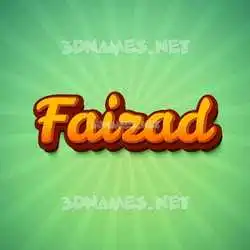 faizad in Green Rays style - 3D name wallpaper