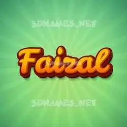 faizal in Green Rays style - 3D name wallpaper
