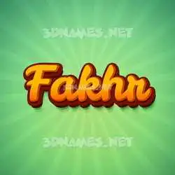 fakhr in Green Rays style - 3D name wallpaper