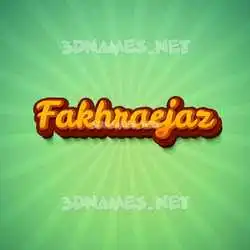 fakhraejaz in Green Rays style - 3D name wallpaper