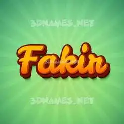 fakir in Green Rays style - 3D name wallpaper