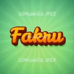 fakru in Green Rays style - 3D name wallpaper