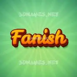 fanish in Green Rays style - 3D name wallpaper