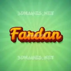 fardan in Green Rays style - 3D name wallpaper