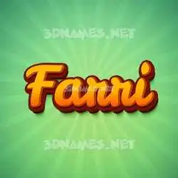 farri in Green Rays style - 3D name wallpaper