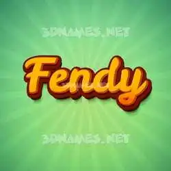 fendy in Green Rays style - 3D name wallpaper