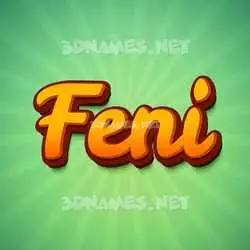 feni in Green Rays style - 3D name wallpaper