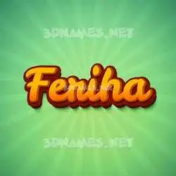 feriha in Green Rays style - 3D name wallpaper