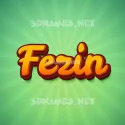 fezin in Green Rays style - 3D name wallpaper