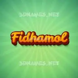 fidhamol in Green Rays style - 3D name wallpaper