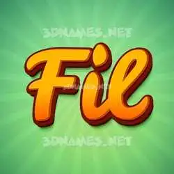 fil in Green Rays style - 3D name wallpaper