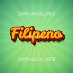 filipeno in Green Rays style - 3D name wallpaper