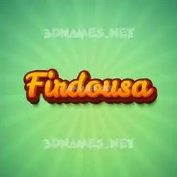 firdousa in Green Rays style - 3D name wallpaper