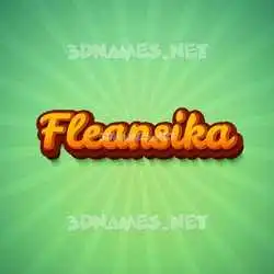 fleansika in Green Rays style - 3D name wallpaper
